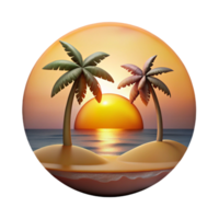 magnificent creative Tropical Beach Sunset Transparent Background high resolution png