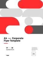 Vertical orientation layout template with geometric shapes for seminars, conferences, advertising posters or business. Corporate report cover design mockup with abstract geometric illustrations. vector