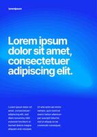 Layout template with fluid gradient background for flyer, poster or banner. Font and paper product with fluted glass effect used for message. vector