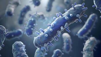 a computer generated image of bacteria under a microscope photo