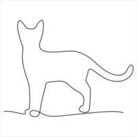 Cute cat continuous oneline drawing illustration vector