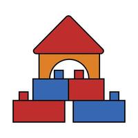 Colorful Building Blocks with House Structure vector