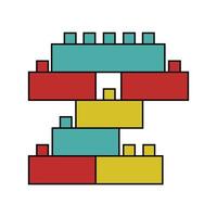 Colorful Stacked Block Structure vector