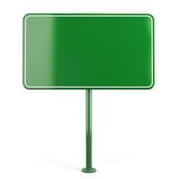Blank green signpost ready for customization, symbolizing opportunities for information sharing. photo