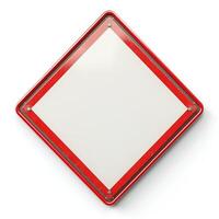 Empty warning sign with a red border ready for custom signage. photo