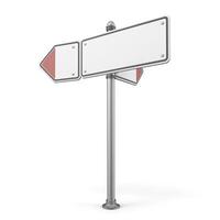 Blank street sign with two directional arrows, perfect for customization for various locations. photo