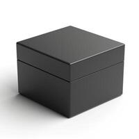 A sleek black square gift box with a minimalist design, perfect for any occasion. photo