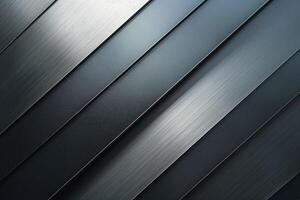 Abstract close-up of sleek, angled, metallic panels in various shades of gray. photo