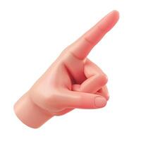 A close-up of a human hand gesture, with the index finger pointing upwards, symbolizing attention and importance. photo