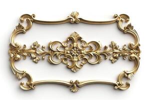 Intricate golden ornate frame design, adding a touch of elegance and classic beauty to any setting. photo