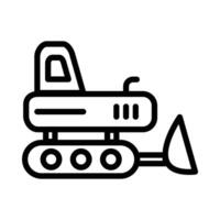 Bulldozer icon in line style. Perfect for website mobile app presentation. Suitable for any user interface and user experience vector