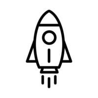 Rocket icon in line style. Perfect for website mobile app presentation. Suitable for any user interface and user experience vector