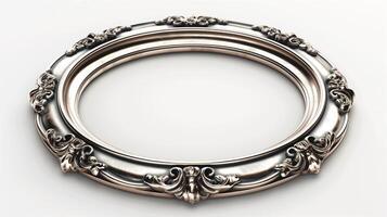 Elegant vintage oval frame with intricate detailing, perfect for showcasing art or photos. photo
