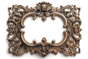 Ornate vintage frame with intricate floral designs, perfect for showcasing cherished artwork or photography. photo