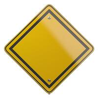 A blank yellow warning sign featuring a black border, symbolizing caution and alerting drivers. photo