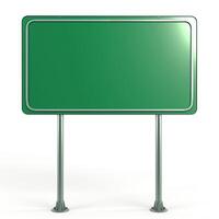 A blank green road sign ready for customization or direction display. photo