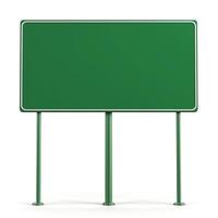 A blank green sign on metal poles, perfect for customizable messaging or directional guidance. photo