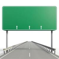 A blank green highway sign with white arrows on a clear day, symbolizing open possibilities and direction. photo