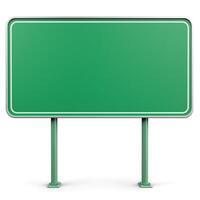 Blank green billboard with a simple white border, perfect for advertising. photo
