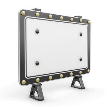 Versatile blank sign on a sturdy stand, ready for customization or advertising in any setting. photo