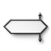 A sleek, modern black arrow sign with two directional arrows, ideal for indicating choices or pathways. photo