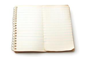 An open spiral-bound notebook with clean, lined pages, inviting creativity and ideas. photo