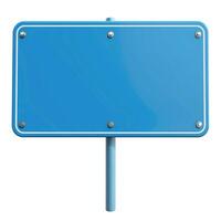 A blank blue sign on a pole, offering a space for custom messages. photo