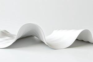 Abstract wave of white paper, highlighting elegant curves and soft shadows. photo