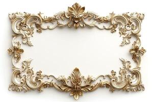 Intricate gold ornate frame with floral details, perfect for showcasing art or photographs. photo