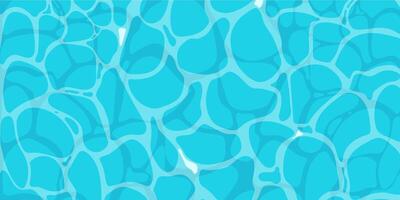 Transparent blue sea ripple surface with sunlight reflections in cartoon style game texture top view vector