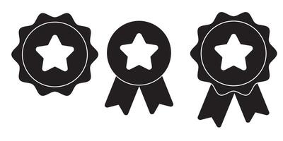 Certificate Badge illustration, yellow badge warranty icon with checklist and ribbon Background isolated vector