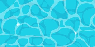 Deep blue sea ripple surface with sunlight reflections in cartoon style game texture top view vector