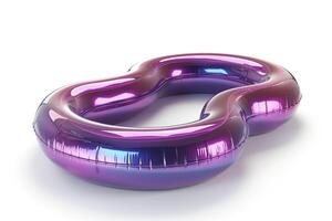 A vibrant, iridescent inflatable pool float in a playful shape, perfect for summer relaxation. photo