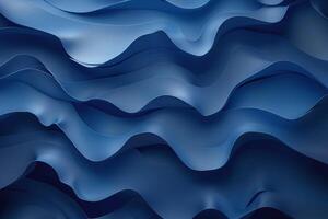Flowing waves in shades of blue create a serene and calming atmosphere, perfect for backgrounds or artistic designs. photo