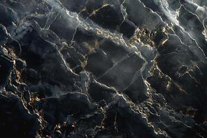 Elegant black marble texture with shimmering gold veining, perfect for a luxurious backdrop. photo