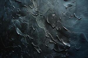 Abstract dark textured background with layered paint effects. photo