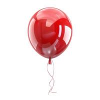 A vibrant red balloon illuminating a joyful atmosphere, perfect for celebrations and parties. photo