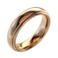 Elegant gold wedding band with a sleek polished finish, symbolizing everlasting love and commitment. photo