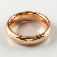 Elegant gold band ring showcasing a smooth, polished surface and modern design. photo