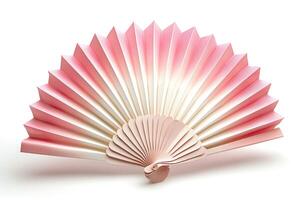 Elegant paper fan in soft pink hues, creating a serene and artistic atmosphere. photo