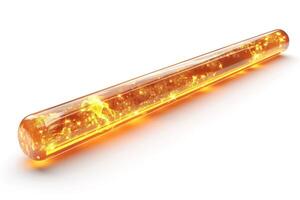 A glowing test tube filled with sparkling orange liquid, creating an eye-catching scientific display. photo