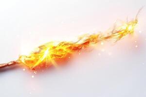 A dynamic depiction of a glowing magical wand emitting sparks and light trails, symbolizing creativity and imagination. photo
