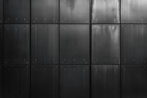 Textured black metal wall with droplets, creating a modern and industrial feel. photo