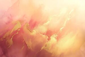 A soft and ethereal blend of pink and gold hues creates a calming abstract background. photo