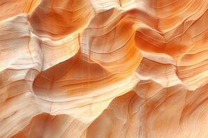 Close-up of stunning orange and cream sandstone formations showcasing natural textures and flowing patterns. photo
