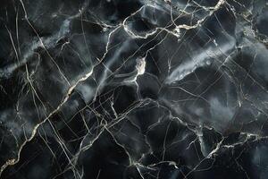 Intricate black marble with striking white veins creates a luxurious and elegant backdrop. photo