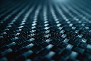 Close-up of a textured woven surface in deep blue tones, creating a sleek and modern aesthetic. photo