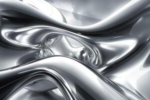 Abstract silver metal waves create an intriguing and dynamic visual experience. photo