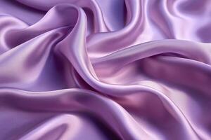 Soft purple satin fabric draped elegantly, showcasing rich texture and vibrant color. photo