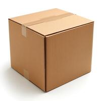 A simple, unmarked brown cardboard box, ideal for shipping or storage, with a clean design and sturdy construction. photo
